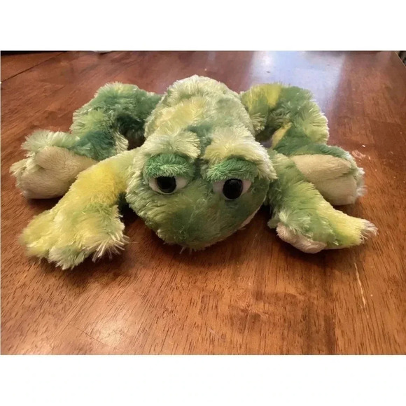 Webkinz Ganz Tie Dye Frog Toy Plush Green Yellow Stuffed Animal Soft - Picture 5 of 10